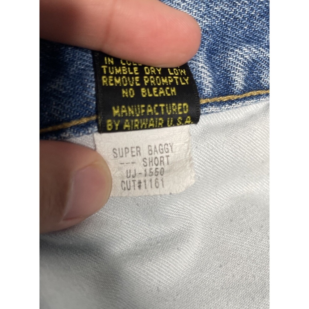 Vtg 90s Dr Martens AirWair Men 29 Super Baggy Butterfly Button Denim Jean Shorts - Picture 7 of 15